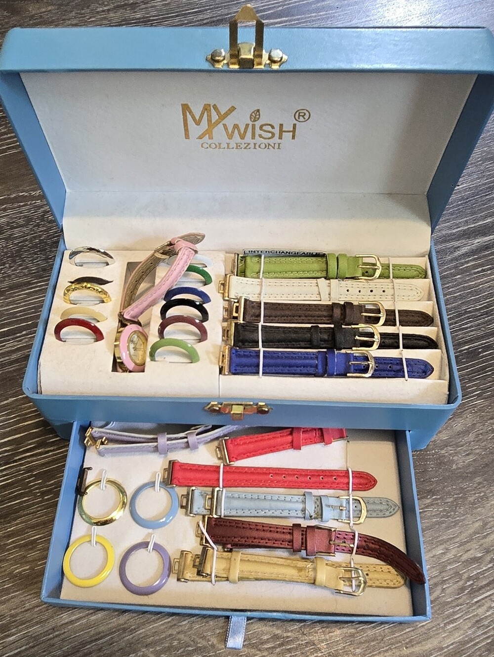 Vintage My Wish Collezioni Interchangeable Watch Set 33 Pc Boxed For Parts